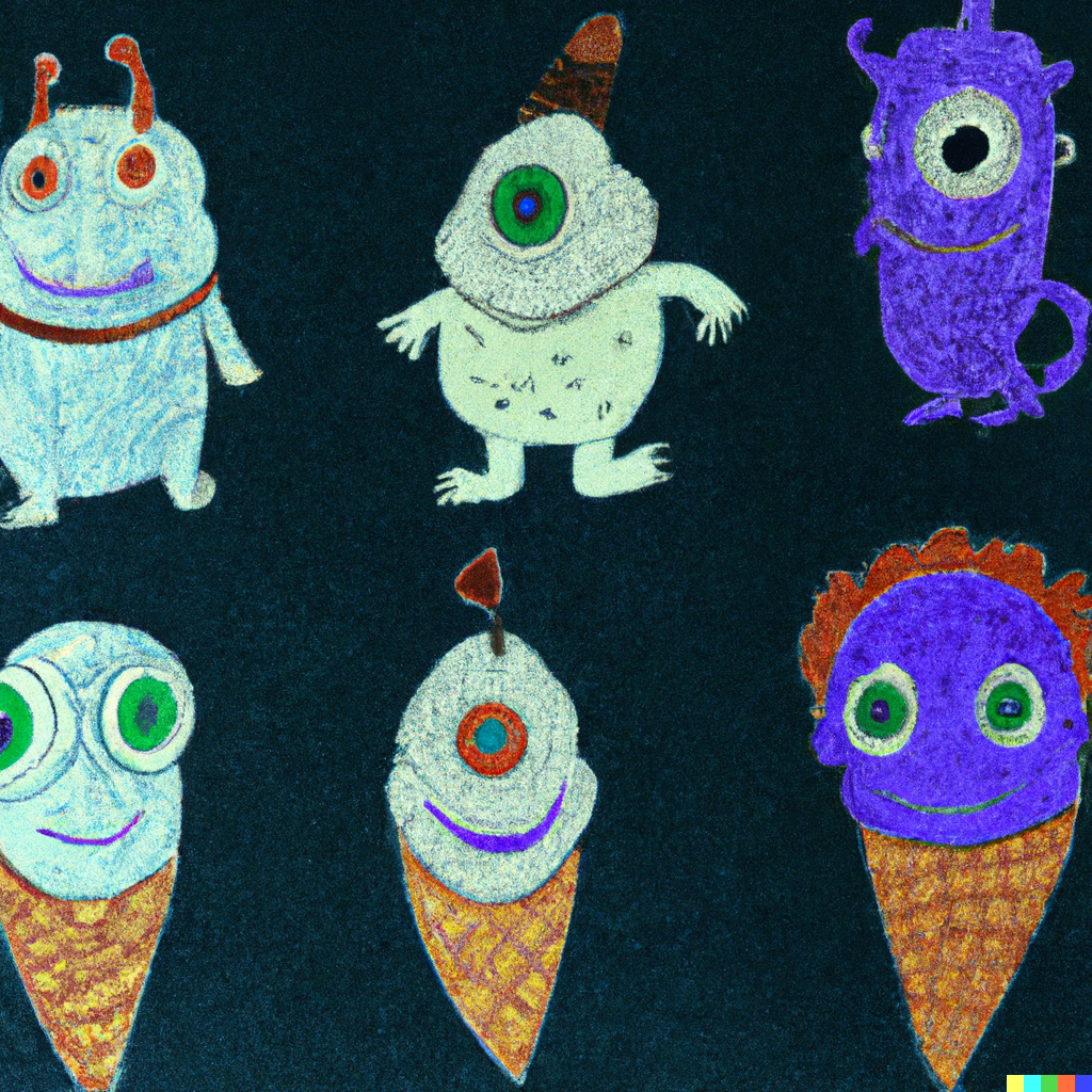ice cream cone monsters