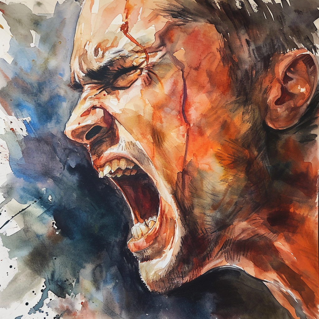 anger watercolor