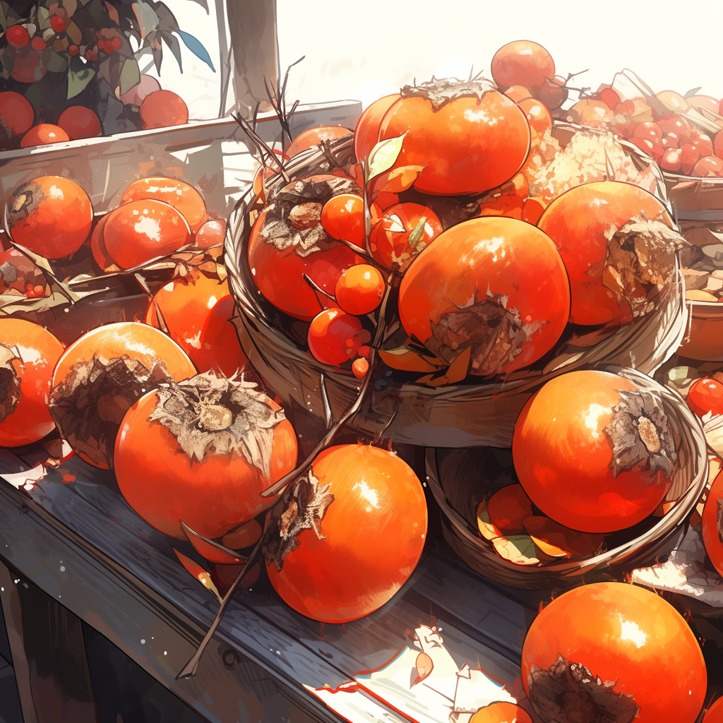 persimmons and oranges