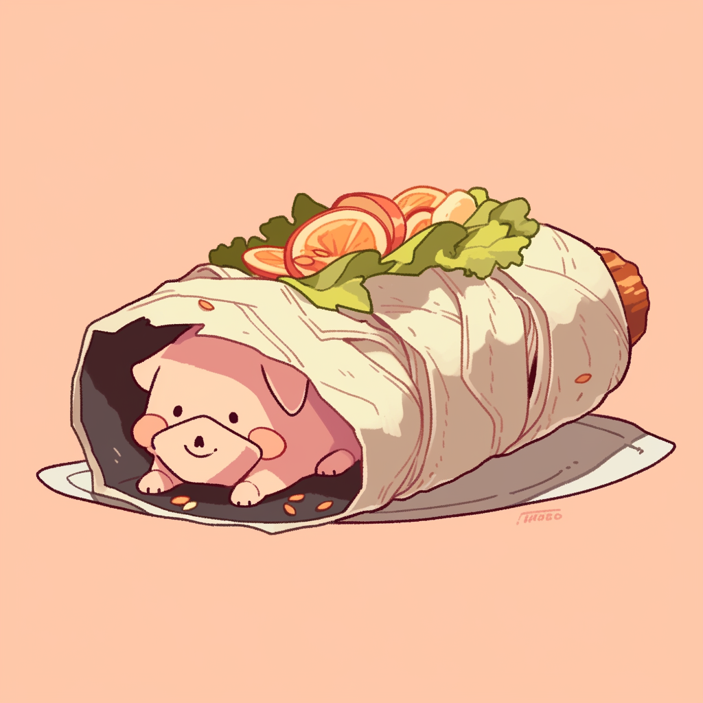 pig in a blanket minimalistic