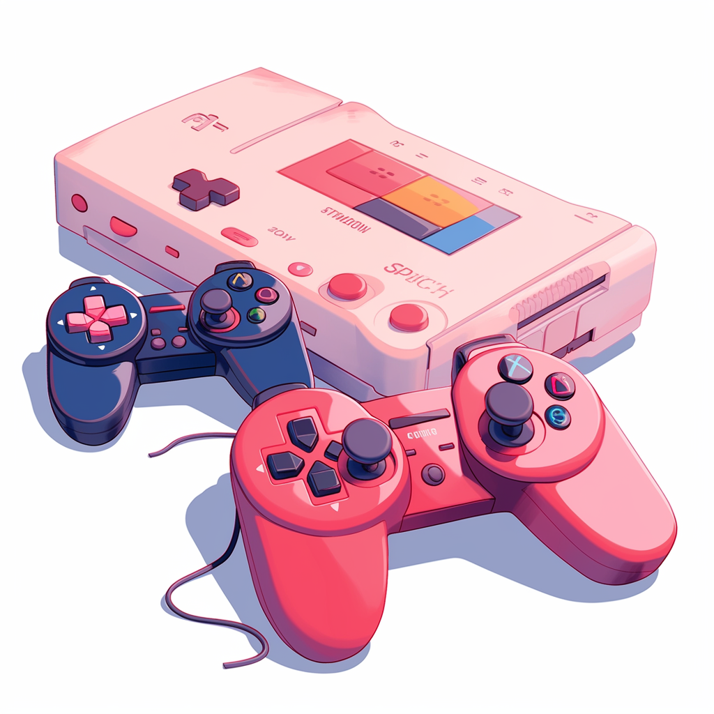 retro gaming console and controller